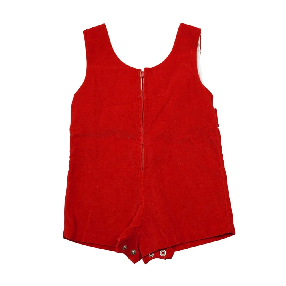 Cherub Vintage Red Velvet Romper Kids Size 18 Months Cotton Holiday Christmas